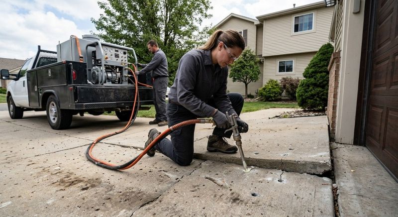 Driveway Slab Lifting in West Des Moines, IA